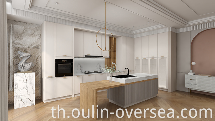 Luxury European design lacquer kitchen cabinets with island